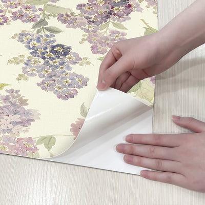 Purple Lilac Floral Vintage Peel and Stick Wallpaper