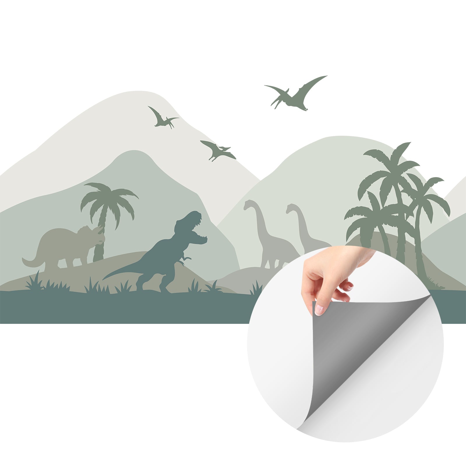 Dinosaurs Landscape Peel and Stick Wall Decal
