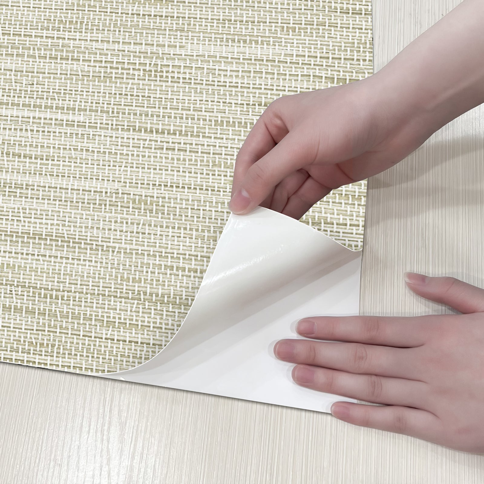 Grasscloth Woven Removable Peel and Stick Wallpaper