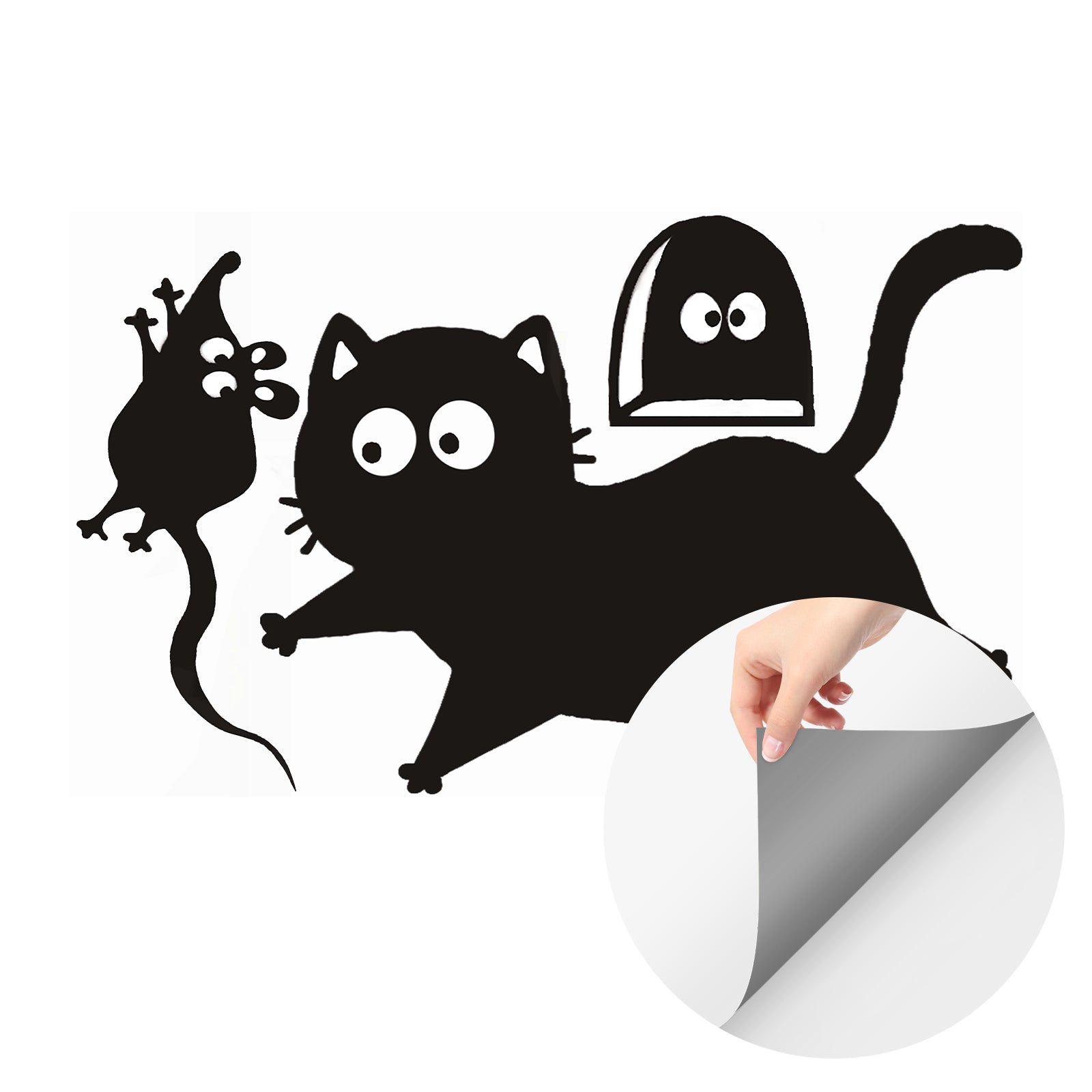 Cat & Mouse Peel and Stick Wall Decal