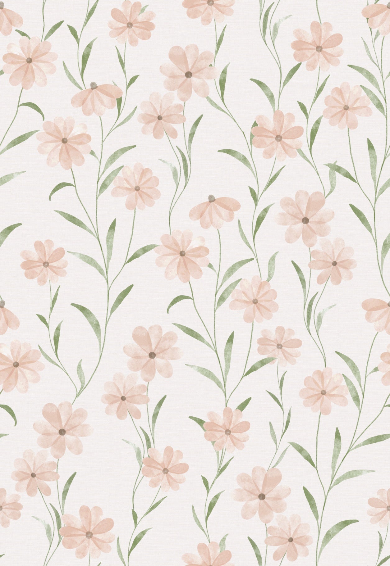 Soft Pink Cute Floral Peel and Stick Waterproof Wallpaper