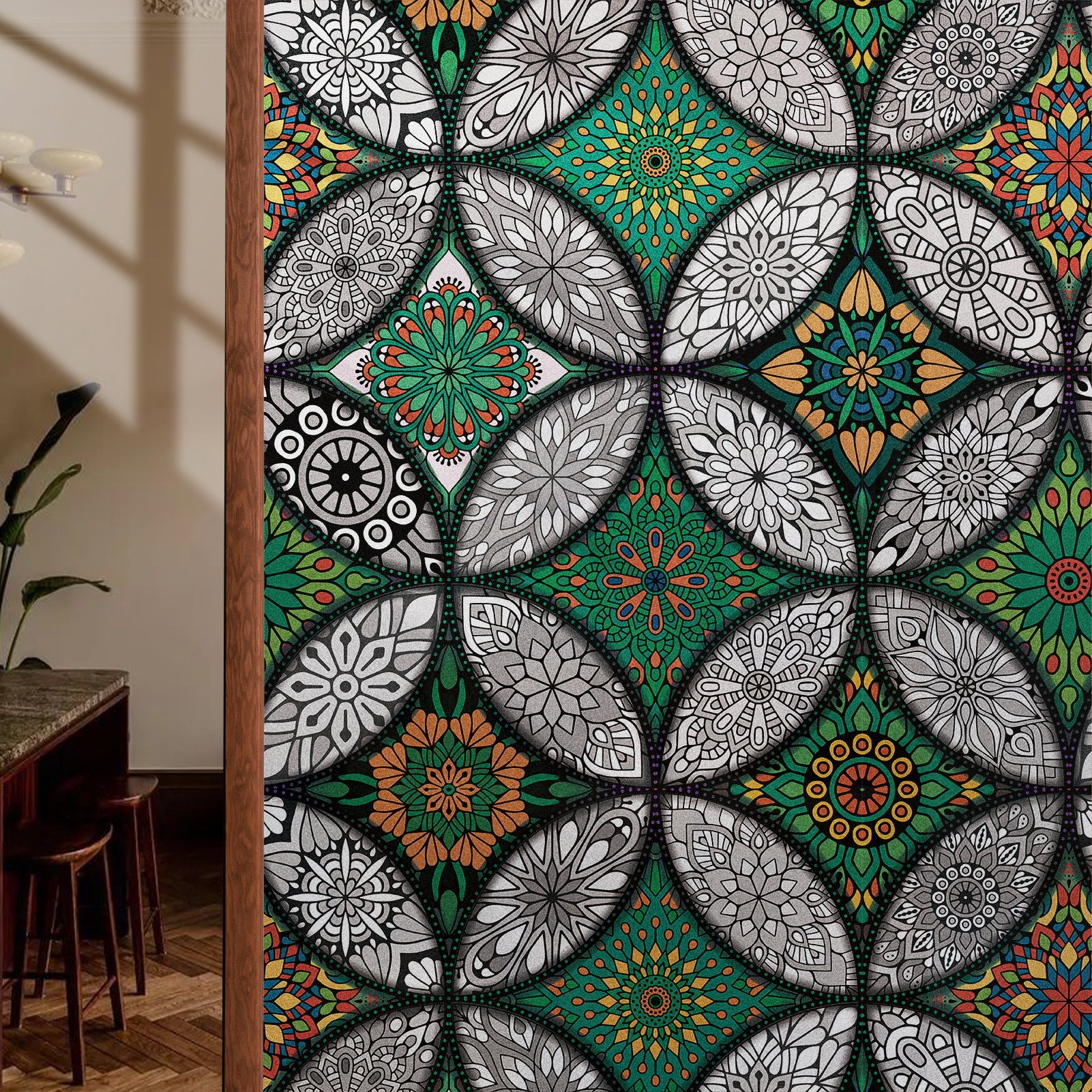 Multicolor Stained Glass Window Film