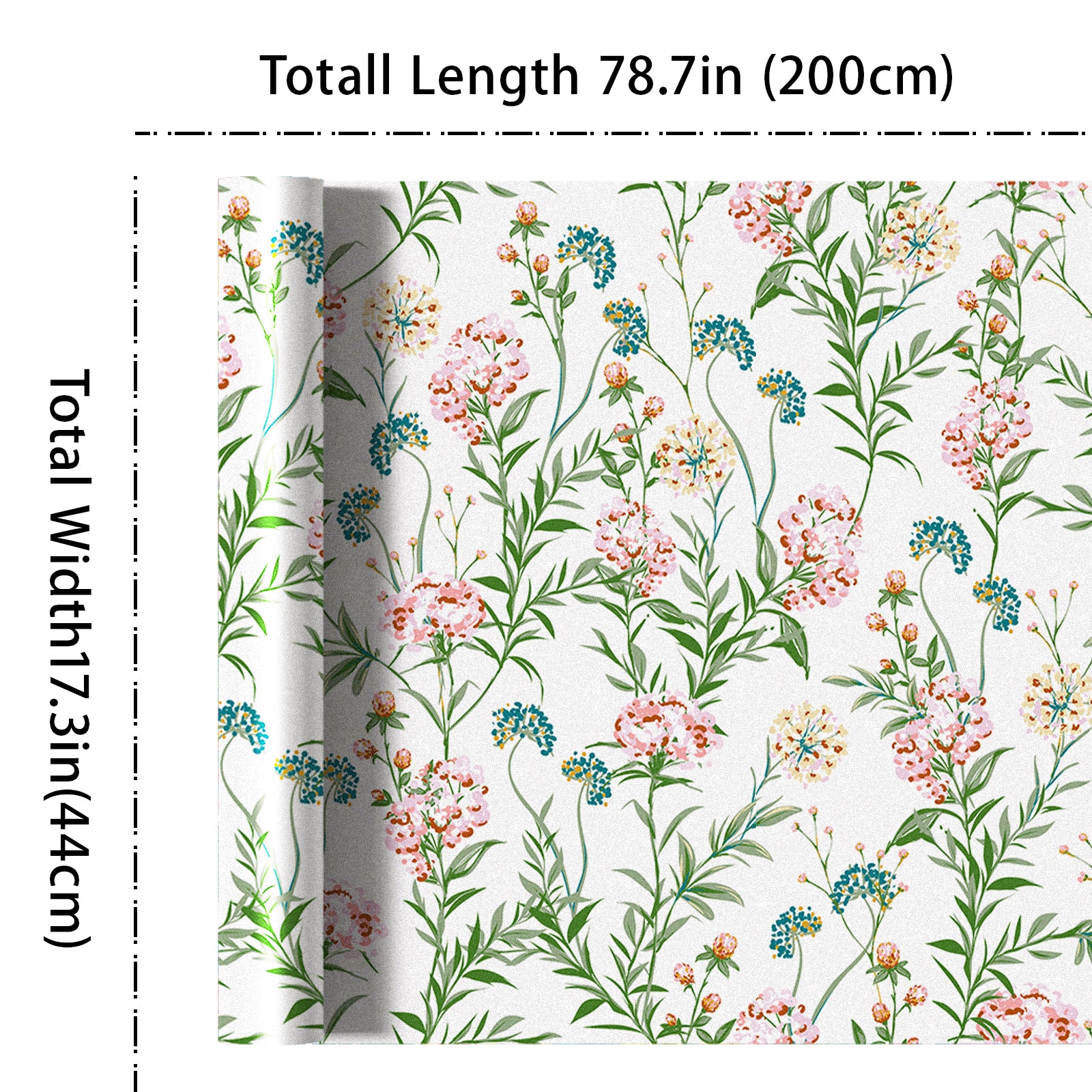 Close-up detail of vintage Rosemary Floral Static Cling Decorative Window Film showing the pattern, texture and finish